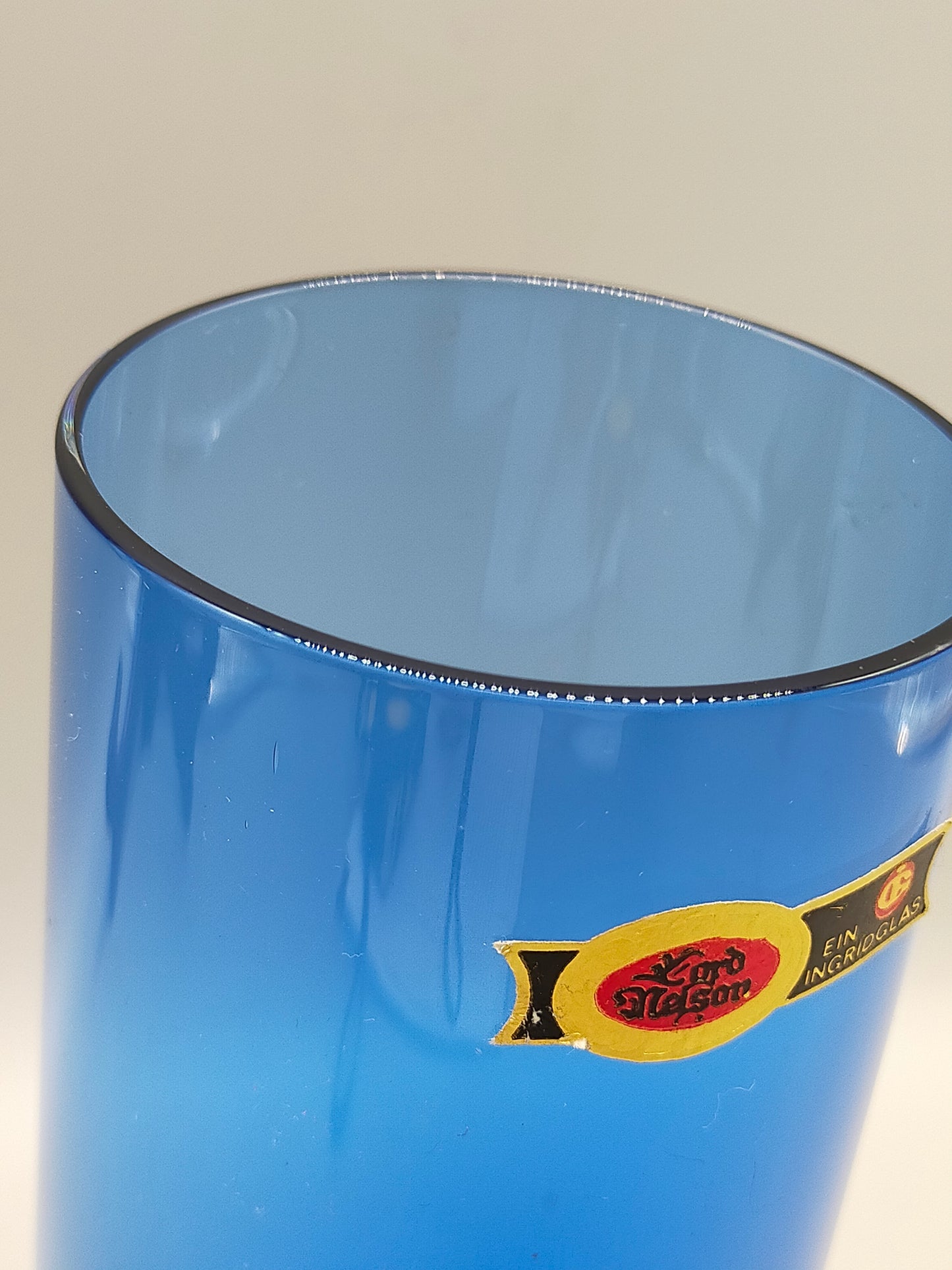 Edle Ingridglas Glas Vase Blaues Kunstglas der Serie Lord Nelson