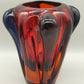 Exklusive Murano Glas Vase von Salviati Rotes Kunstglas aus Italien