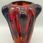 Exklusive Murano Glas Vase von Salviati Rotes Kunstglas aus Italien