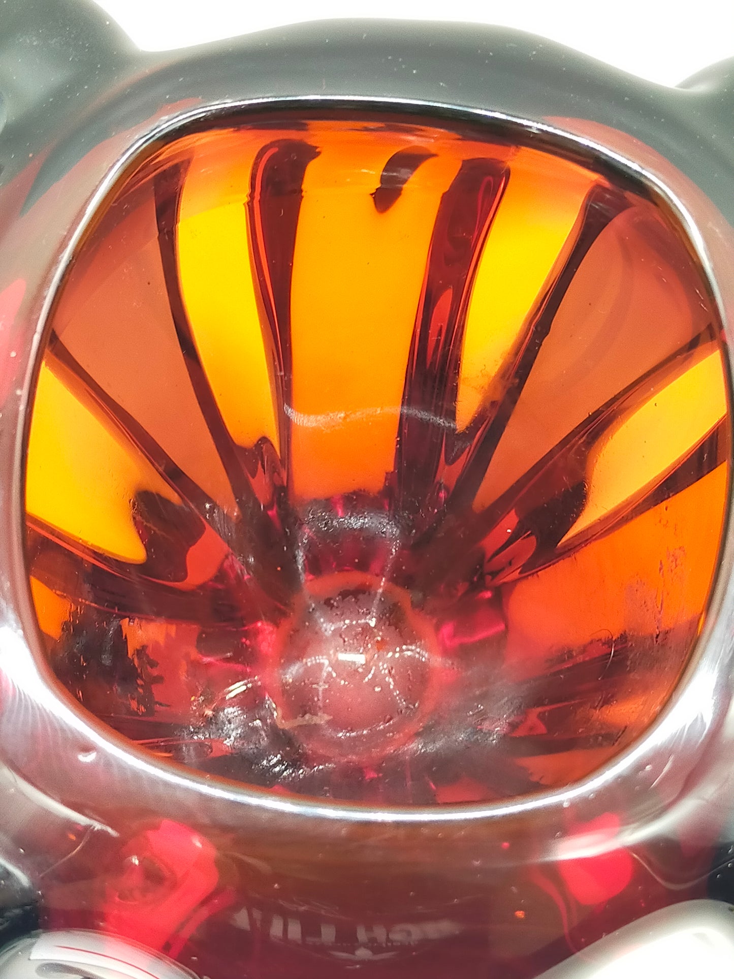 Exklusive Murano Glas Vase von Salviati Rotes Kunstglas aus Italien