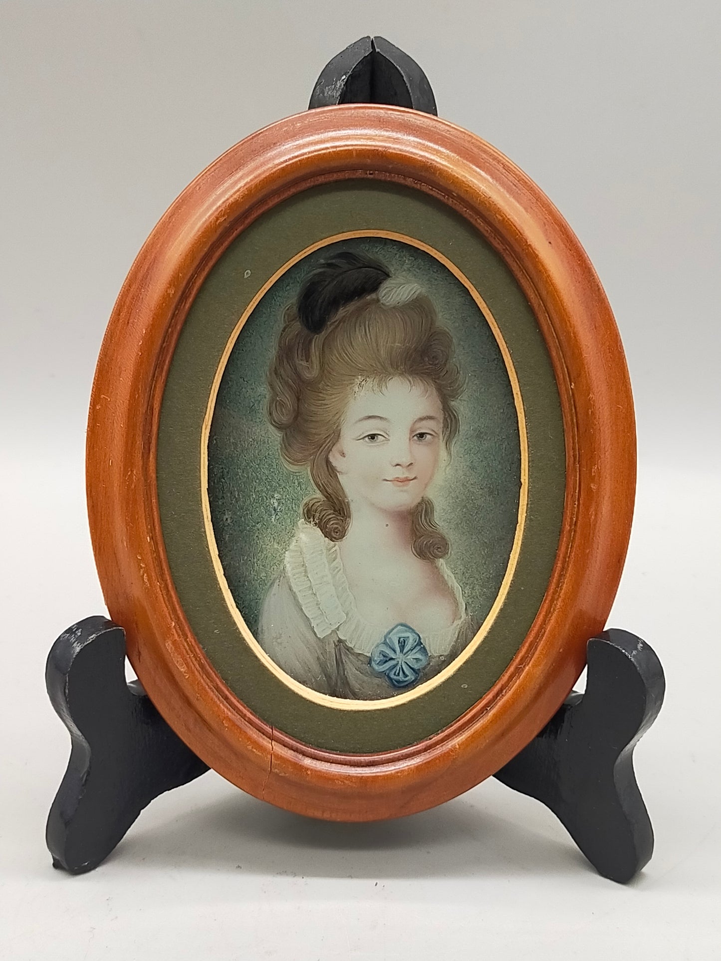 Französische Schule (XVIII) Portrait einer Dame mit blauer Schleife