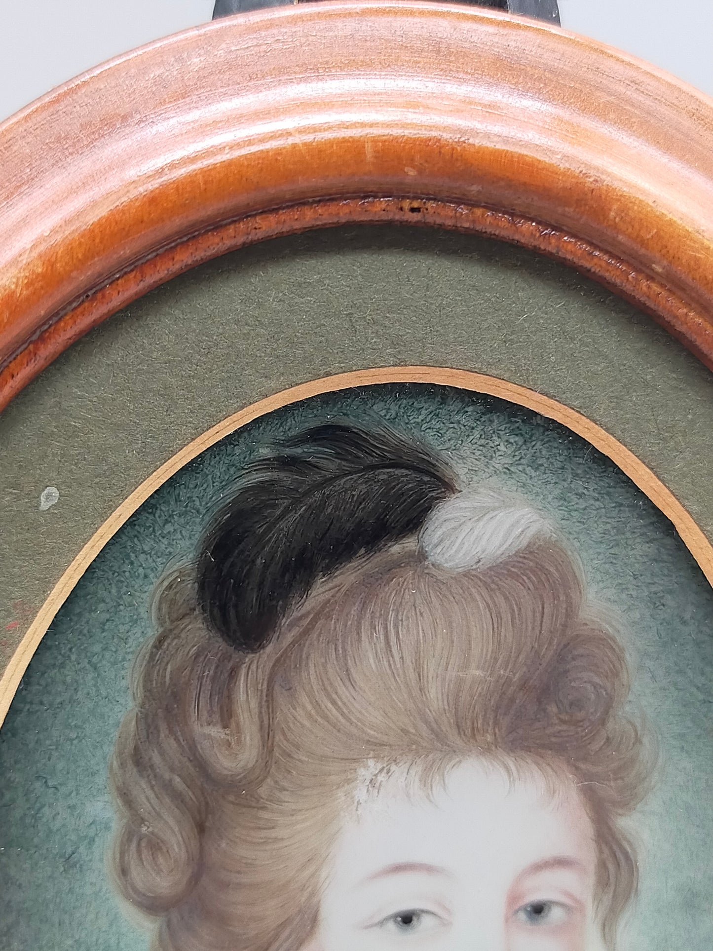 Französische Schule (XVIII) Portrait einer Dame mit blauer Schleife