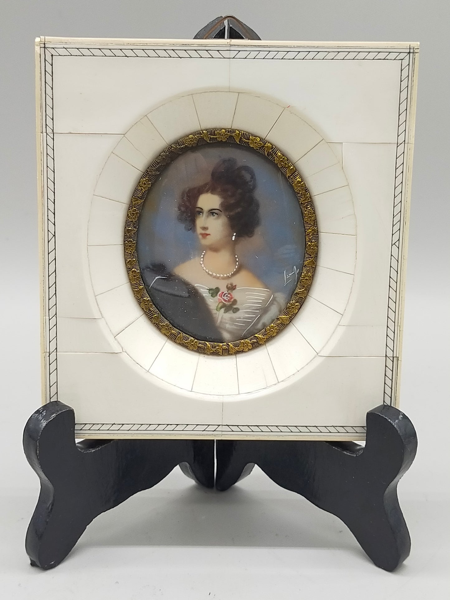 Miniatur Porträt einer eleganten Dame