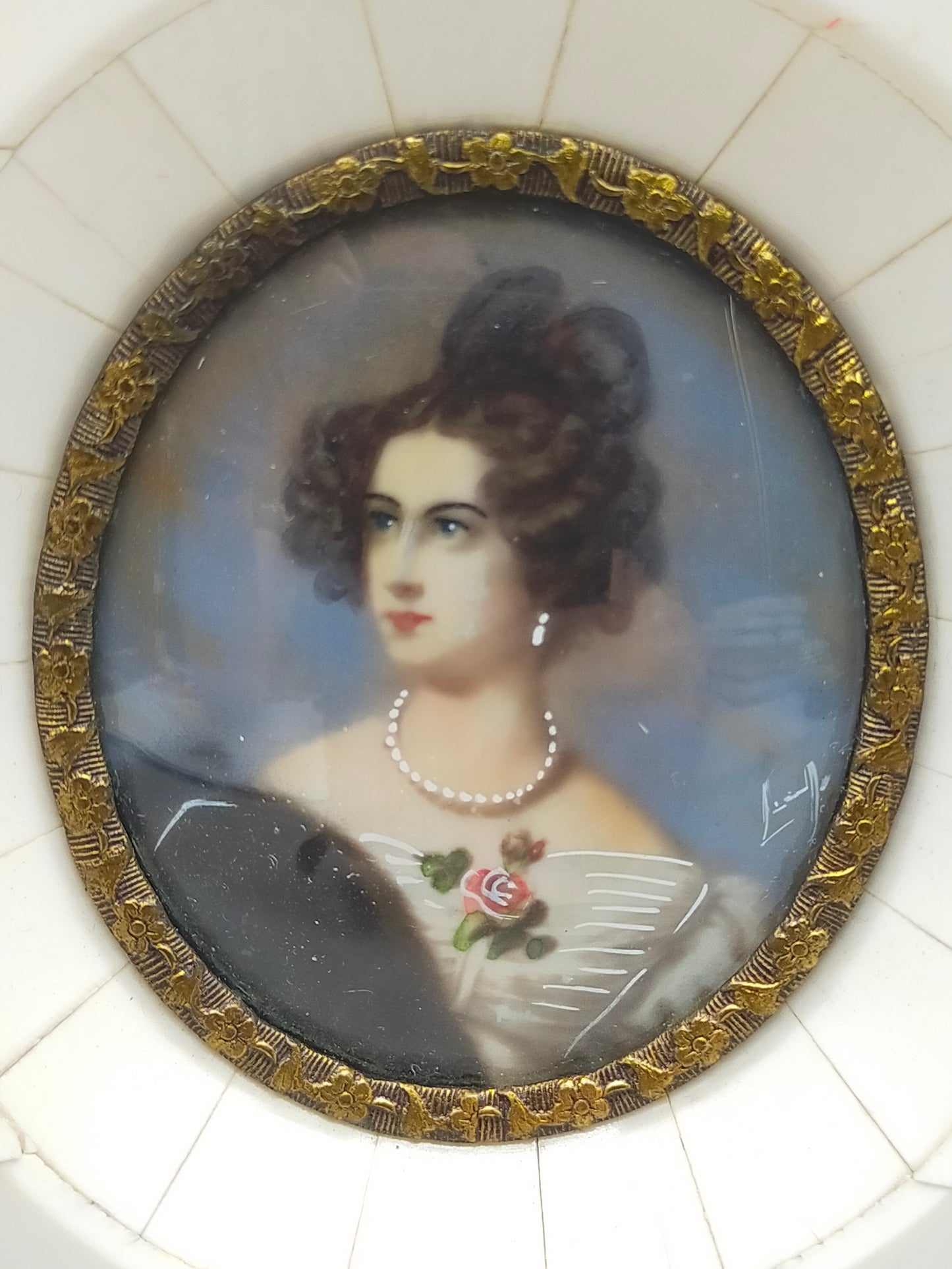 Miniatur Porträt einer eleganten Dame