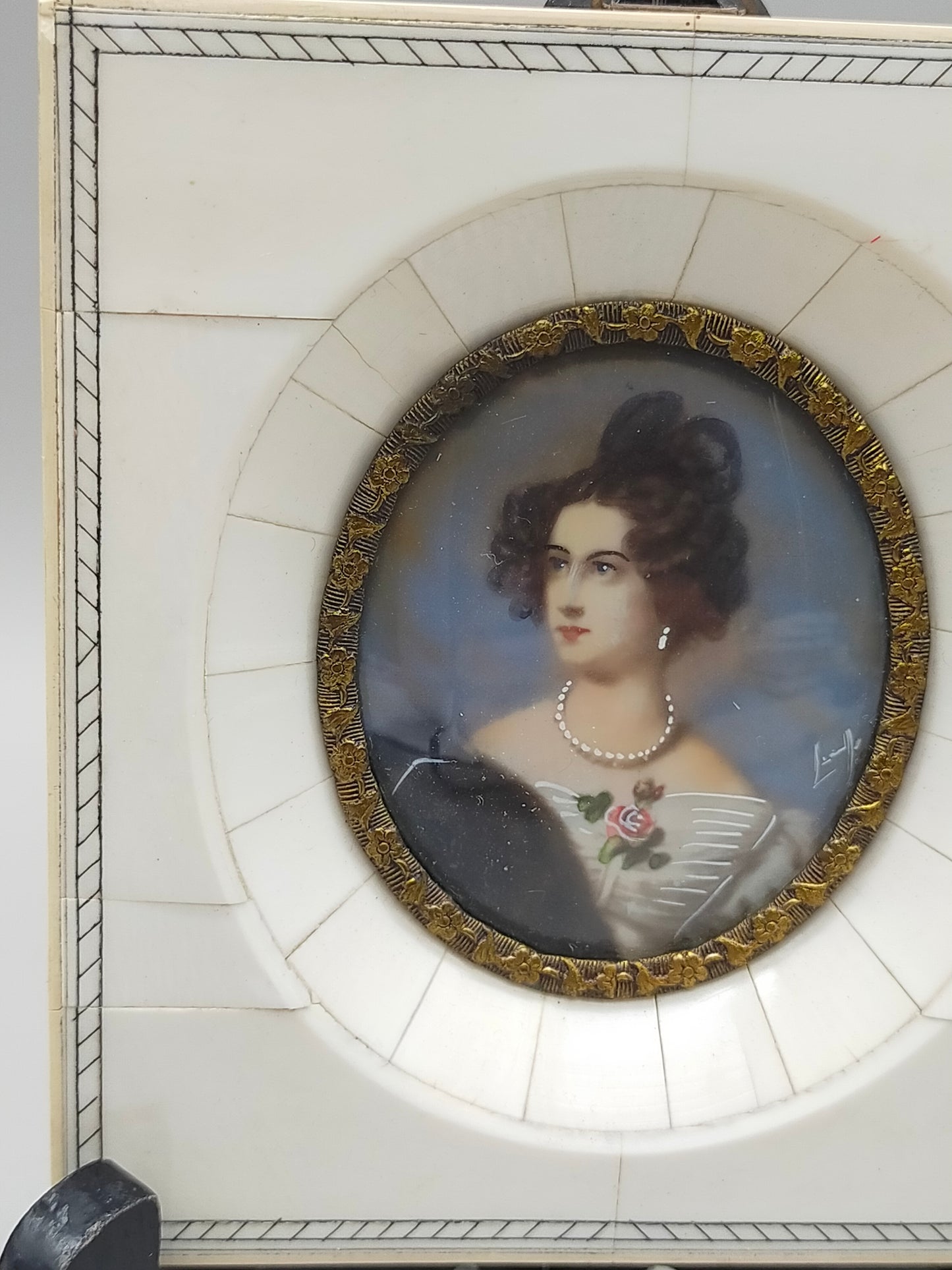 Miniatur Porträt einer eleganten Dame