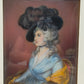Antike Miniatur Miss Sarah Siddons nach Gainsborough Gemälde