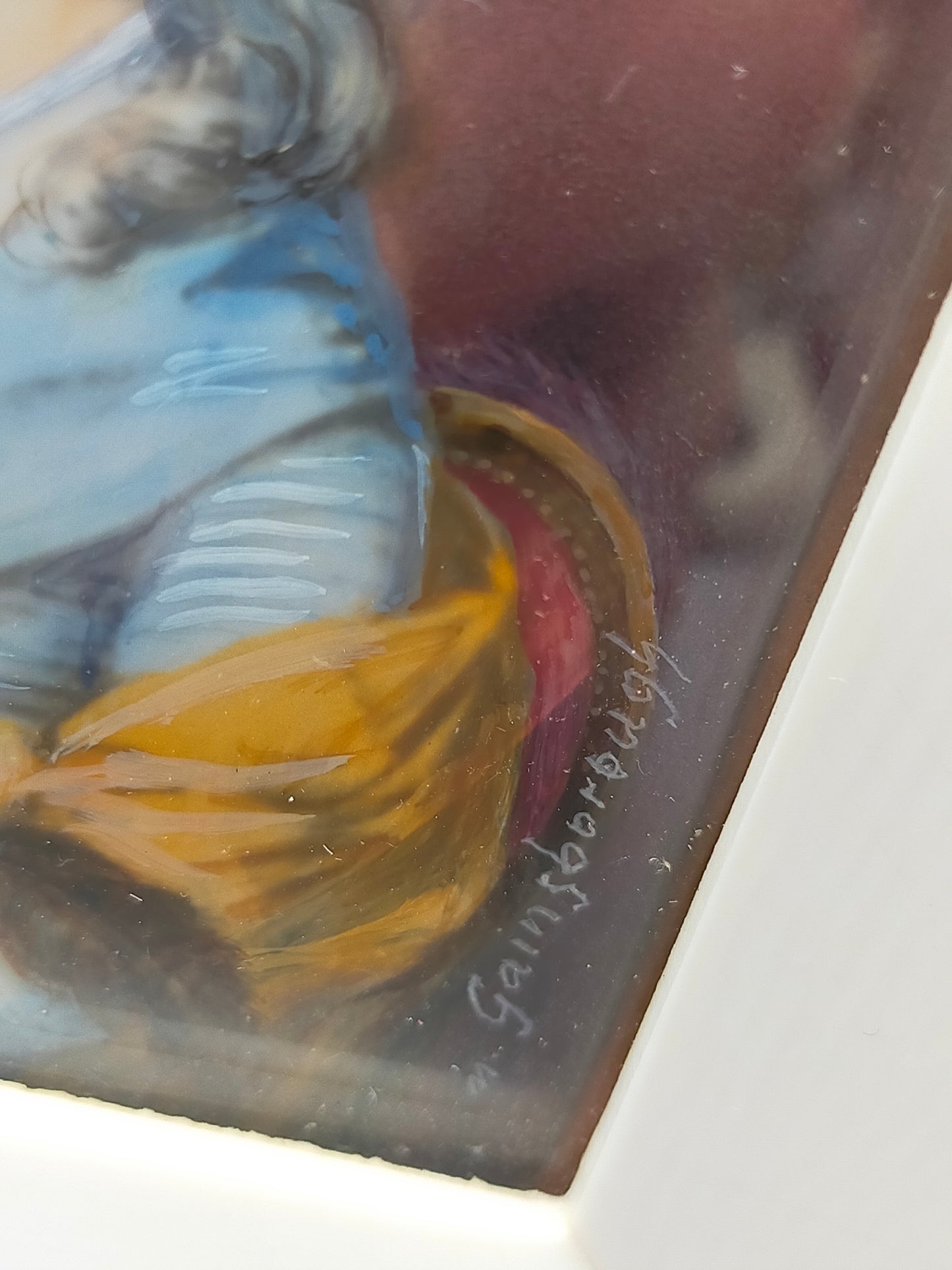 Antike Miniatur Miss Sarah Siddons nach Gainsborough Gemälde