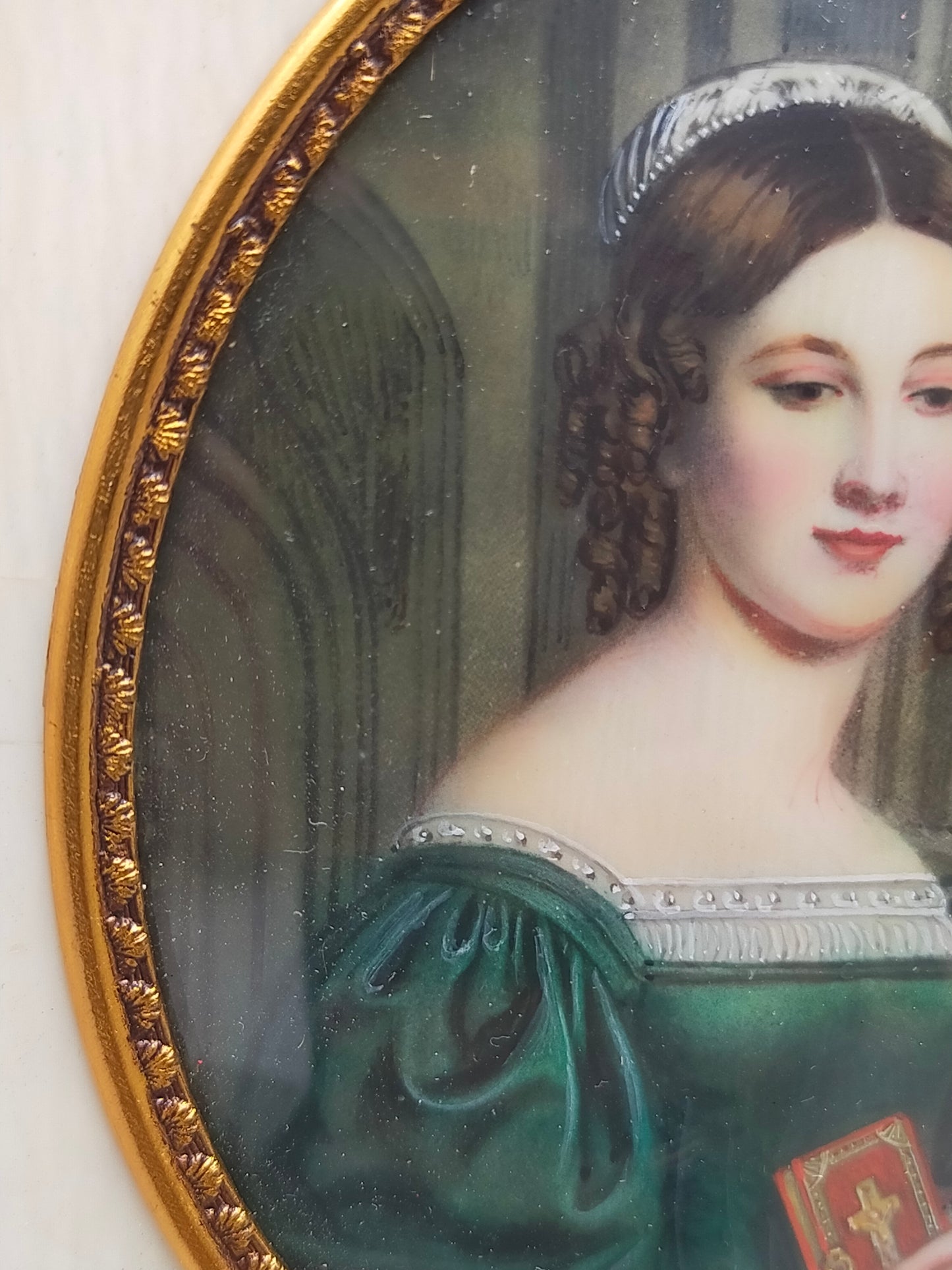 Deutsche Schule (XIX) Edle Damen Miniatur im prunkvollen Rahmen