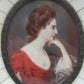Englische Schule (XIX) – Elegantes Damen Porträt im Profil – Miniatur