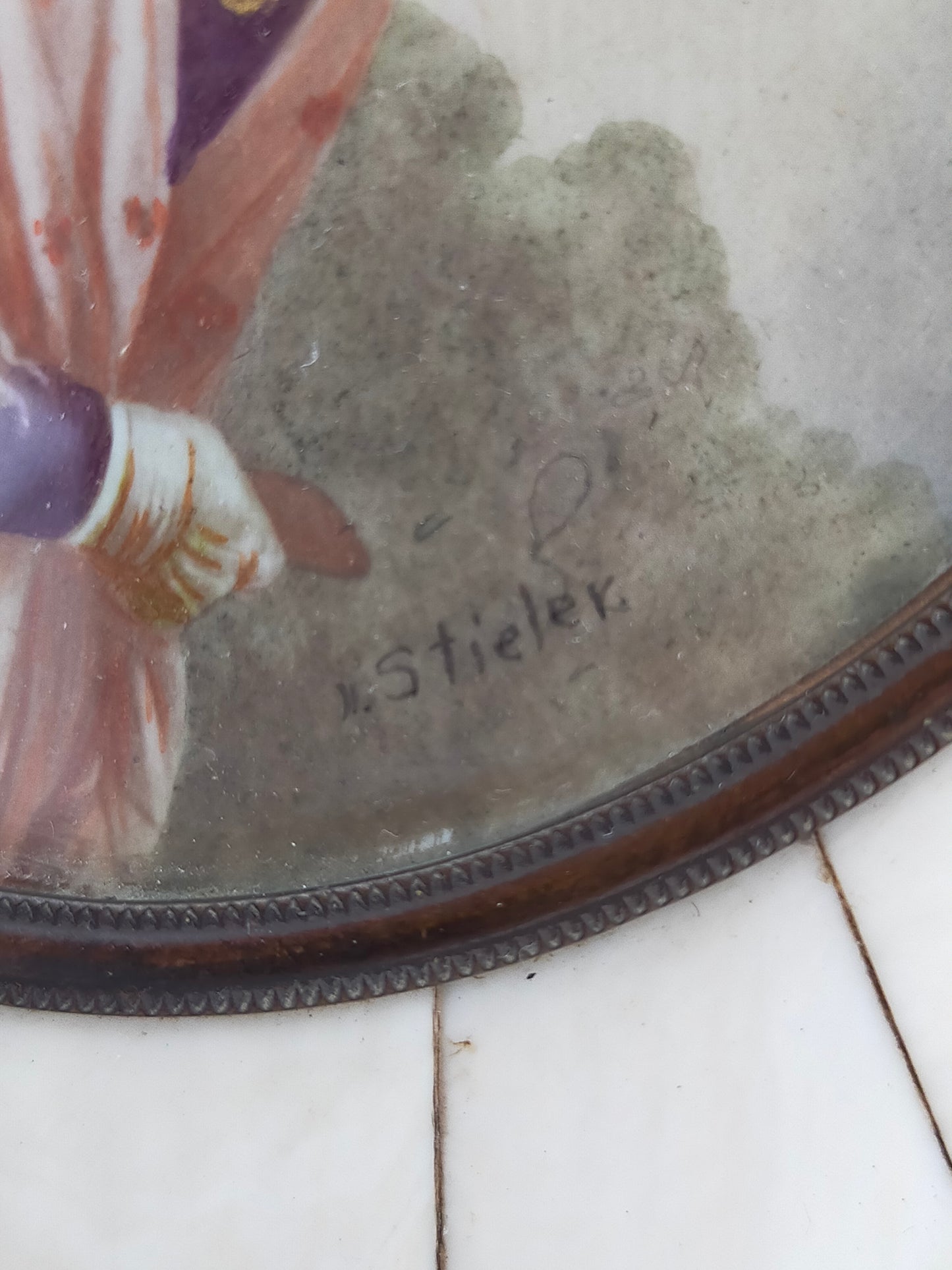 Klassisches Damenporträt nach Joseph Karl Stieler Miniaturgemälde