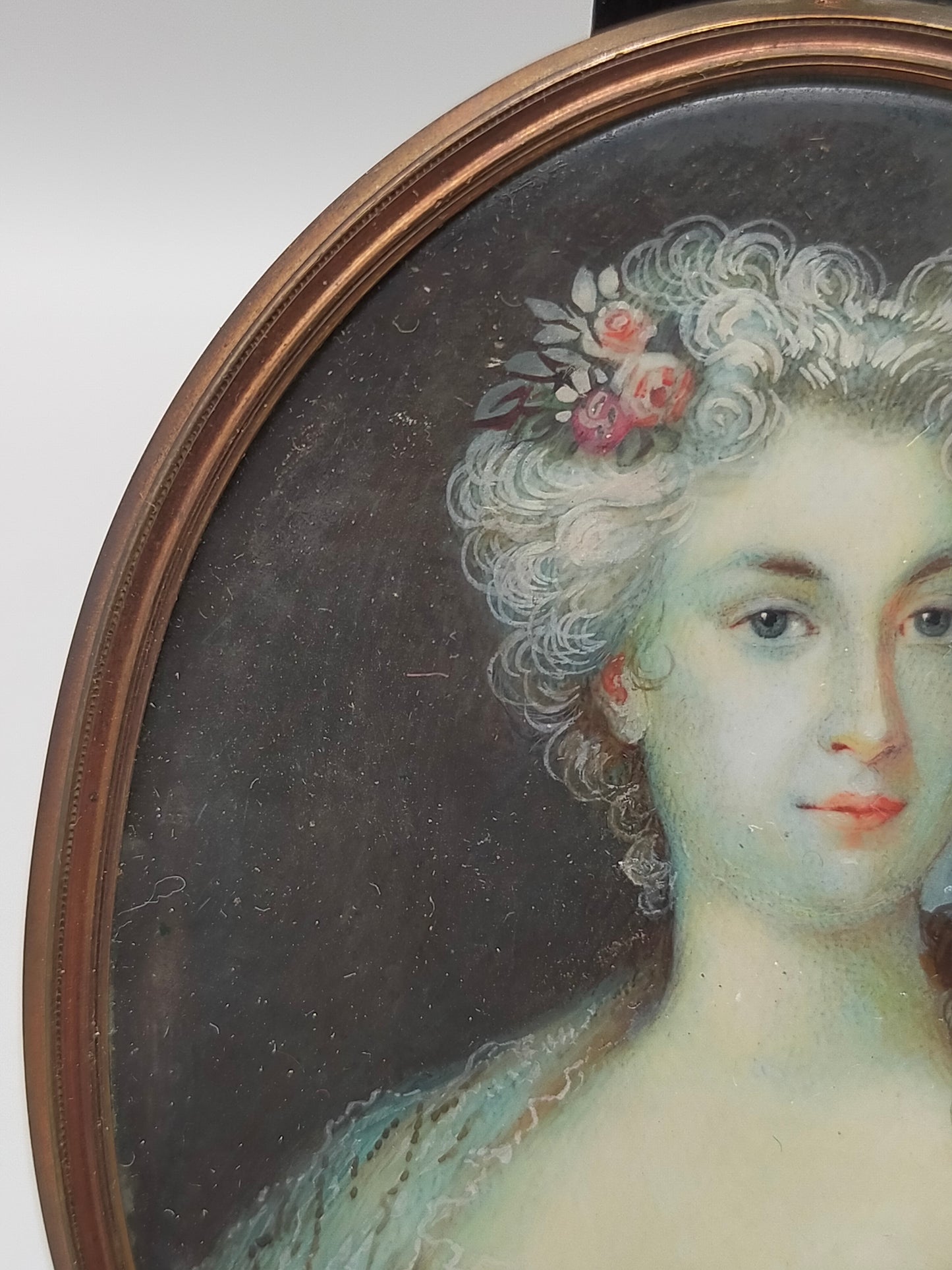 Deutsche Schule (XVIII) Rokoko Damen Porträt Miniaturgemälde