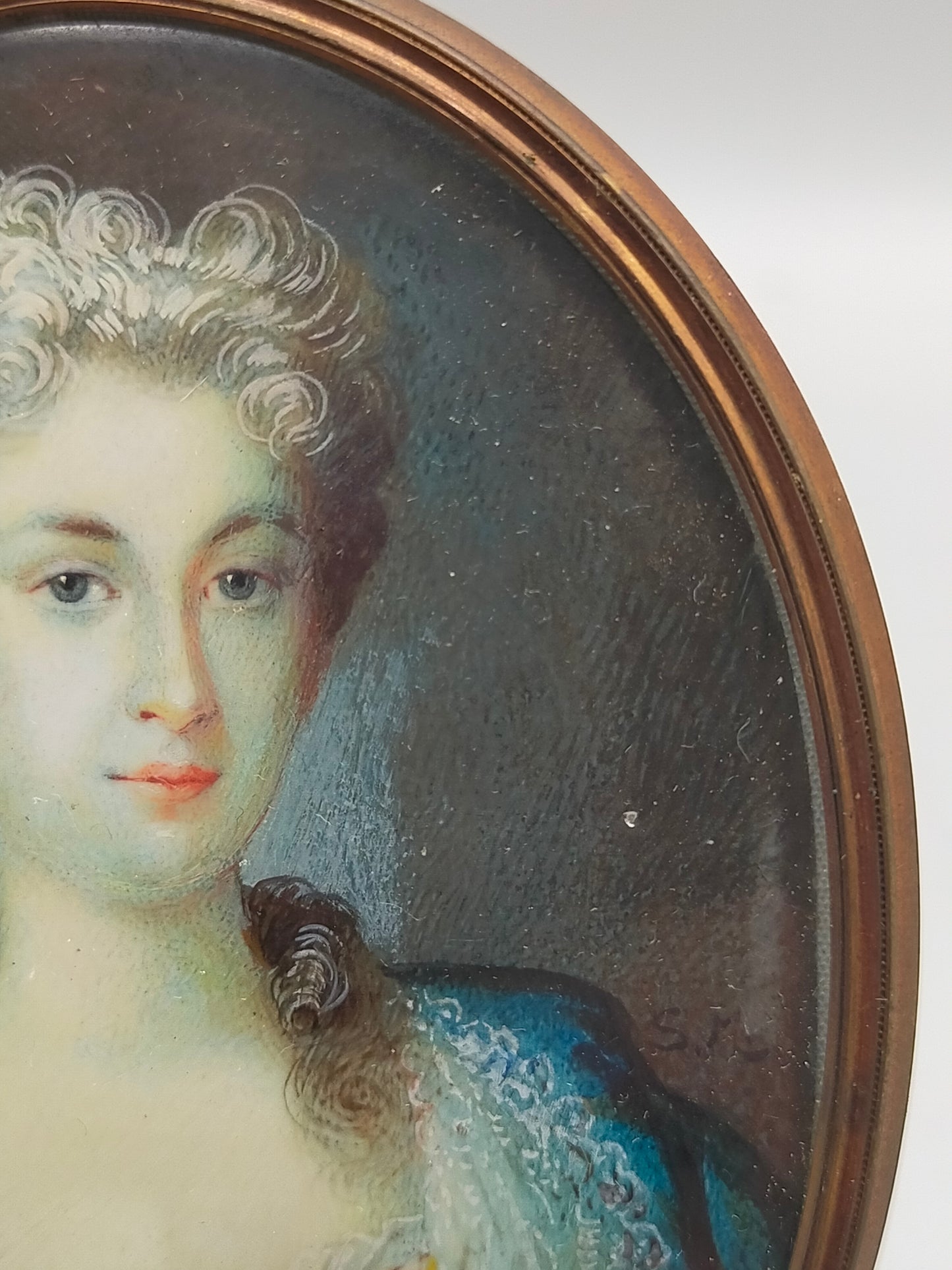 Deutsche Schule (XVIII) Rokoko Damen Porträt Miniaturgemälde