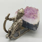 Bergmann auf Schlitten mit Amethyst Druse Rustikale Deko Figur