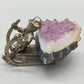 Bergmann auf Schlitten mit Amethyst Druse Rustikale Deko Figur