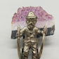 Bergmann auf Schlitten mit Amethyst Druse Rustikale Deko Figur
