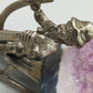 Bergmann auf Schlitten mit Amethyst Druse Rustikale Deko Figur