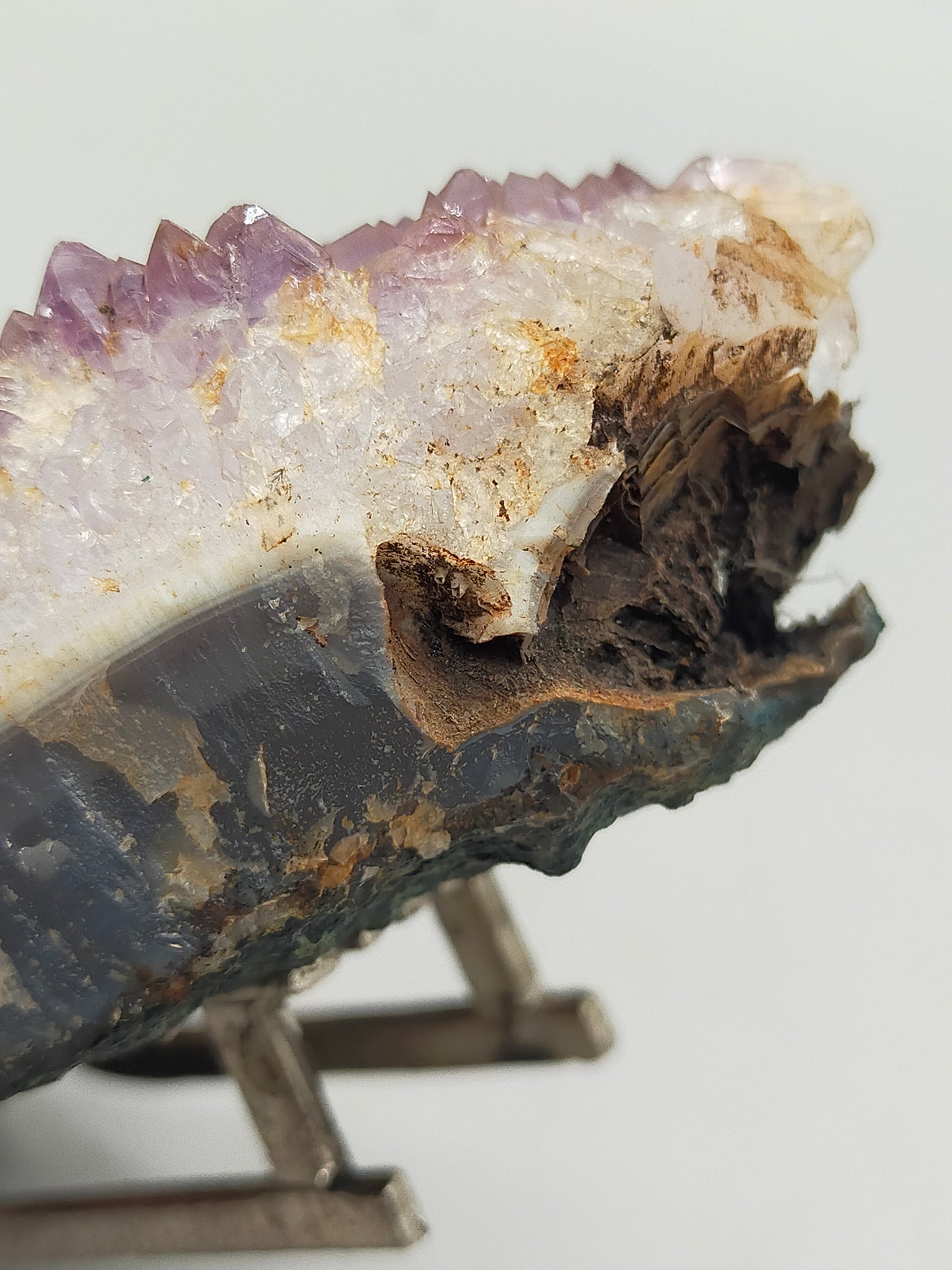Bergmann auf Schlitten mit Amethyst Druse Rustikale Deko Figur