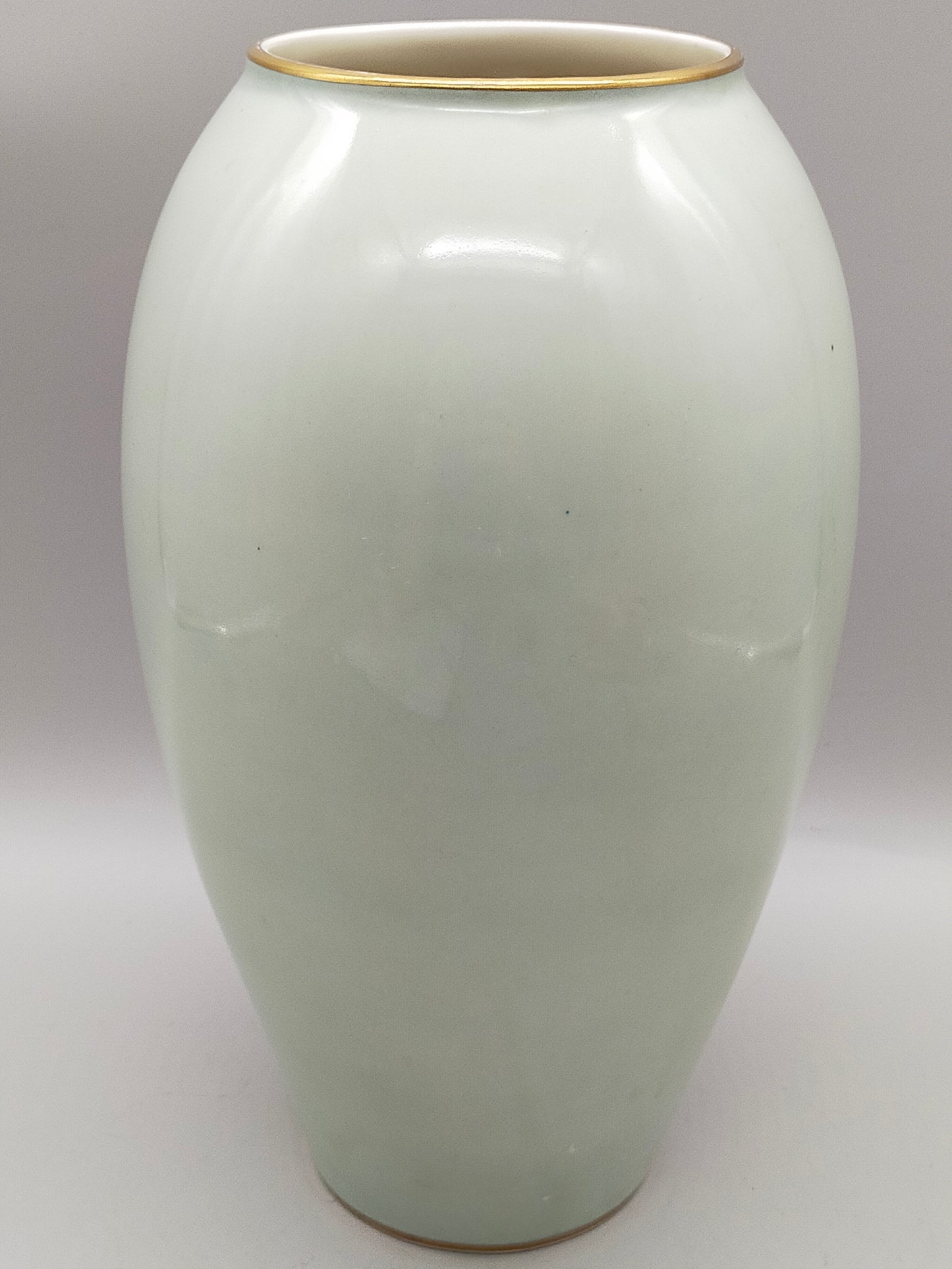 Elegante Royal Porzellan Bavaria Vase mit goldenem Blattdekor