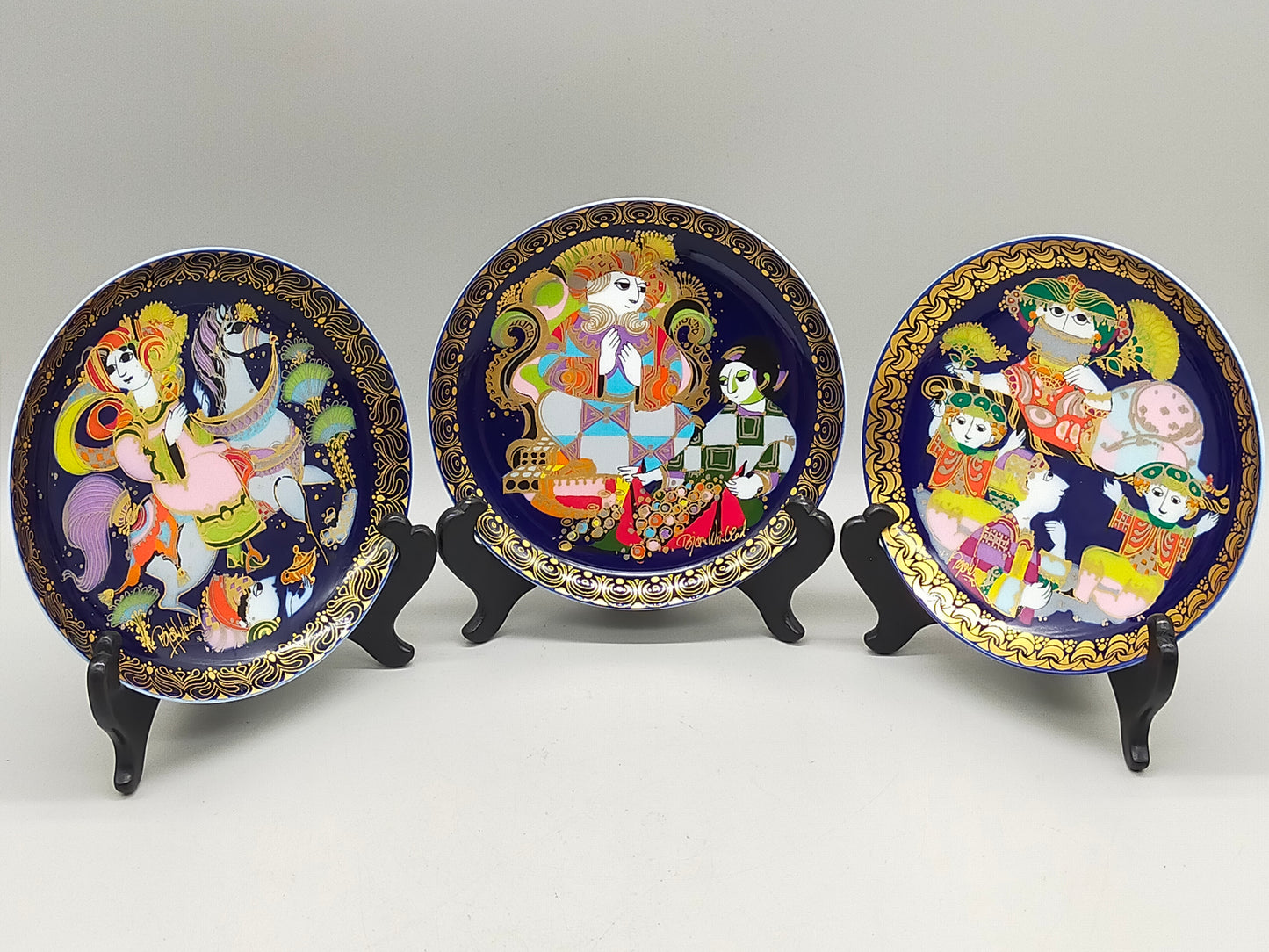 Edle Rosenthal Wand Teller 3er Set Aladin Bjørn Wiinblad