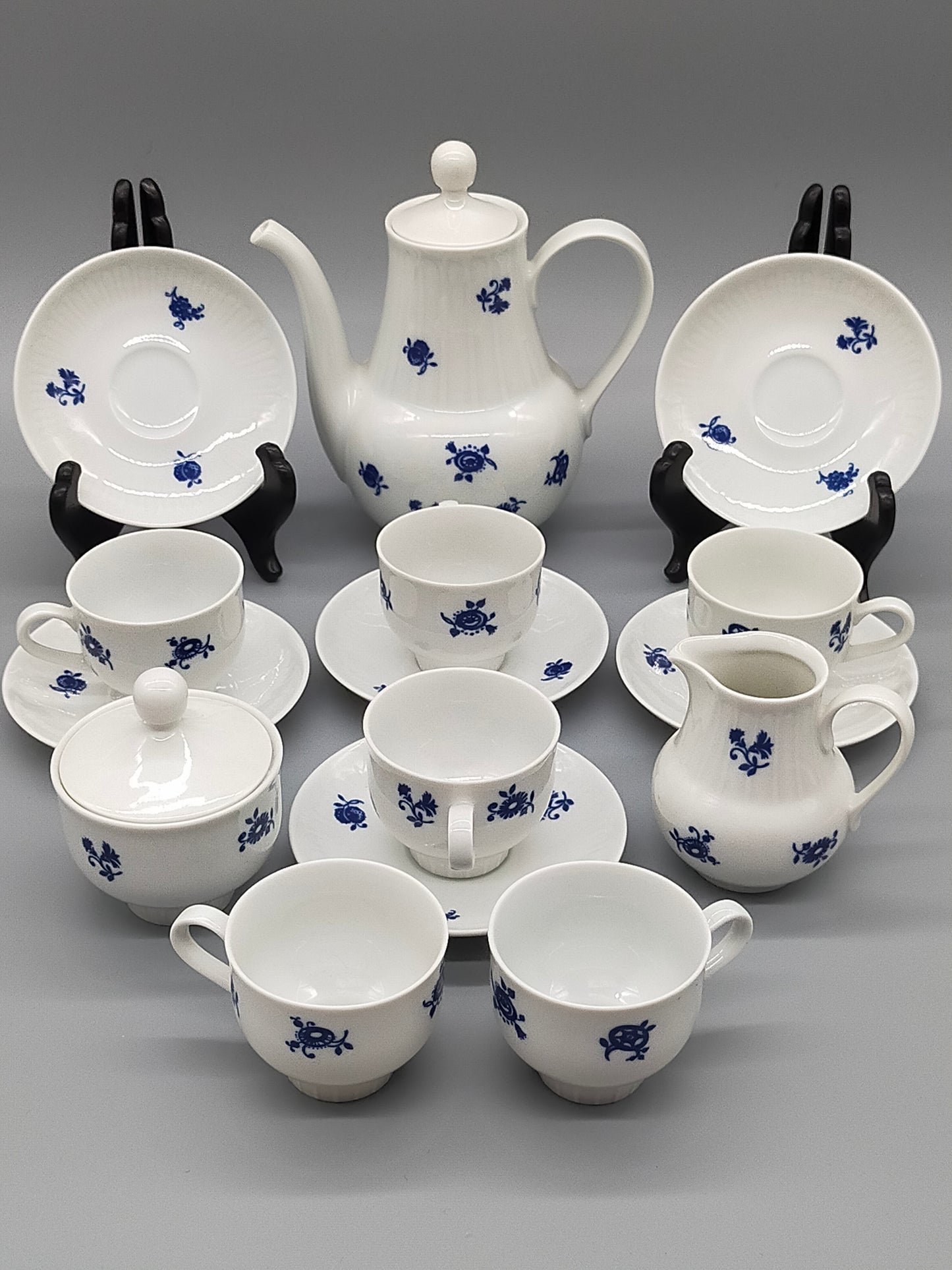 Kaffeeservice Graf von Henneberg 1777 Echt Kobalt Porzellan DDR