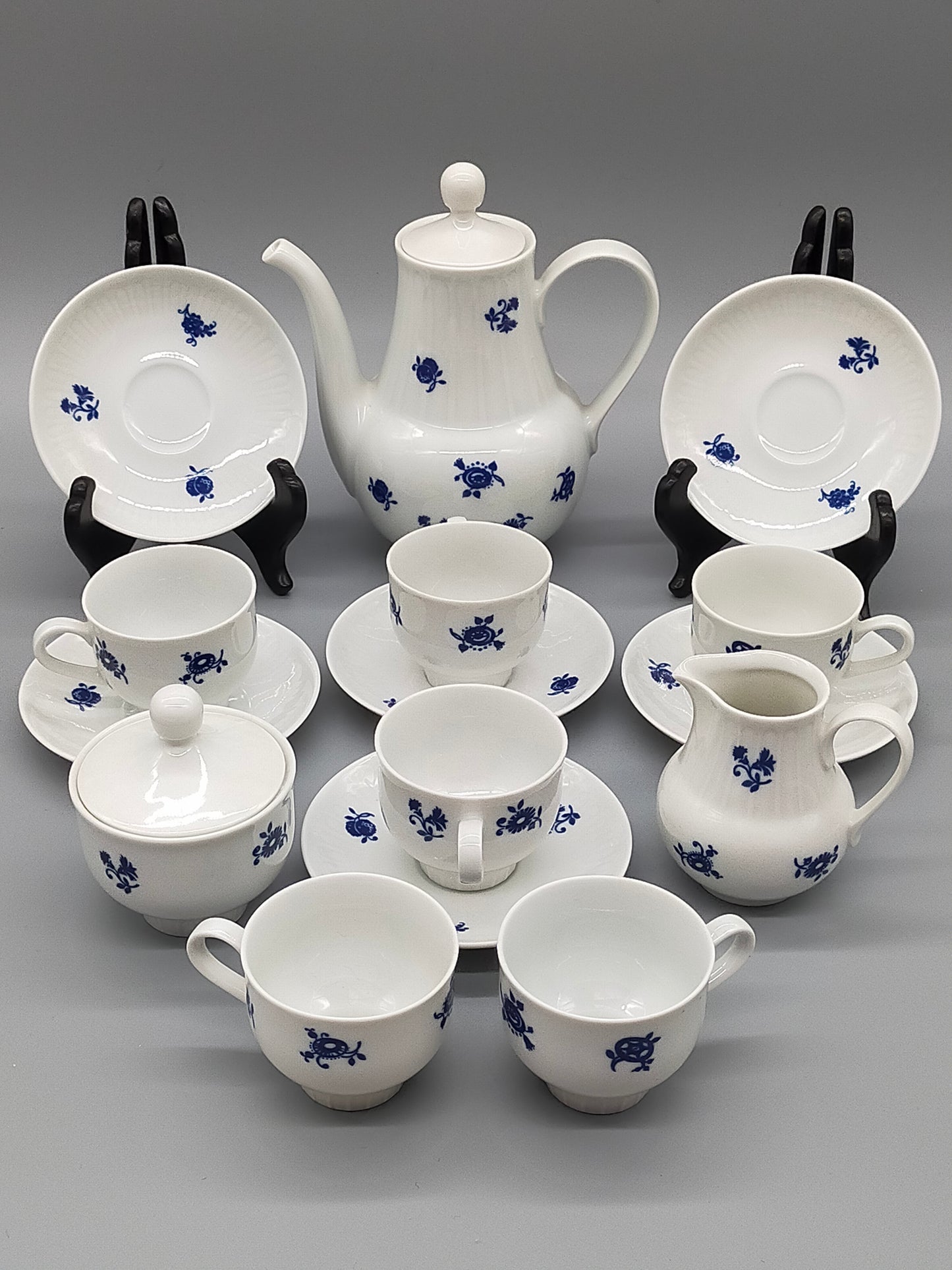 Kaffeeservice Graf von Henneberg 1777 Echt Kobalt Porzellan DDR