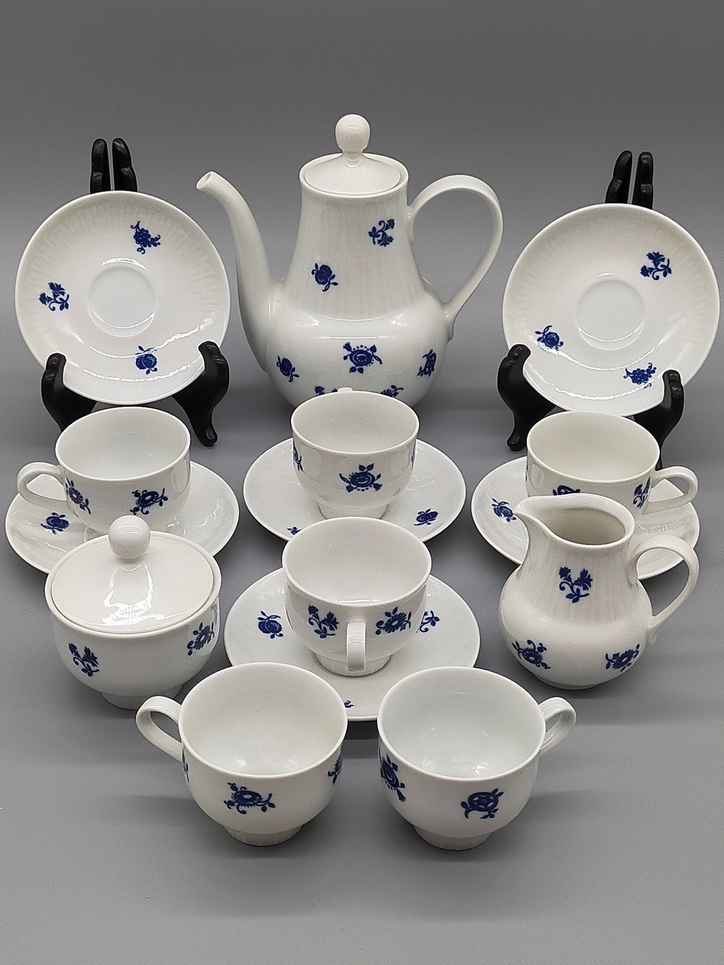 Kaffeeservice Graf von Henneberg 1777 Echt Kobalt Porzellan DDR