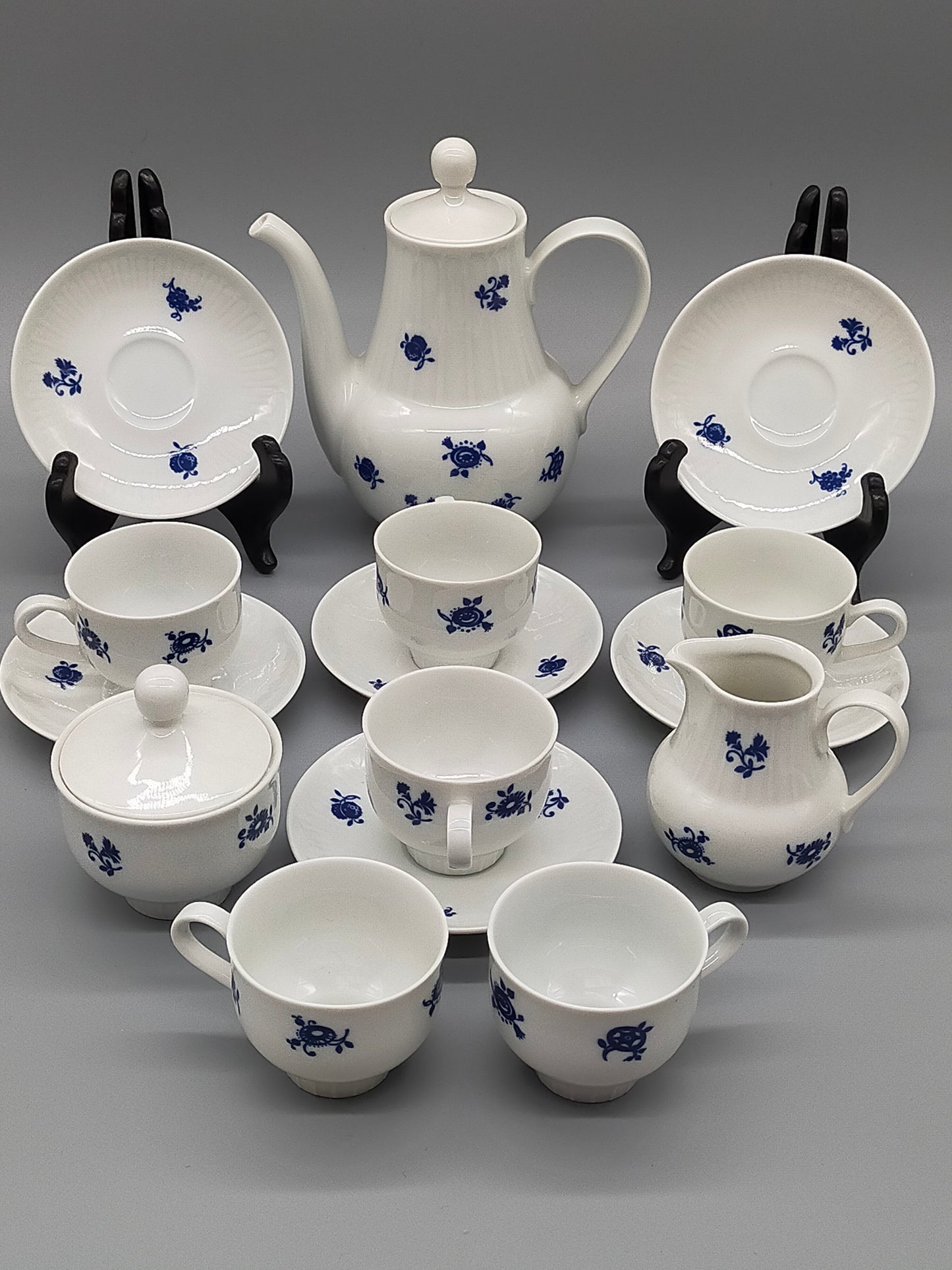 Kaffeeservice Graf von Henneberg 1777 Echt Kobalt Porzellan DDR