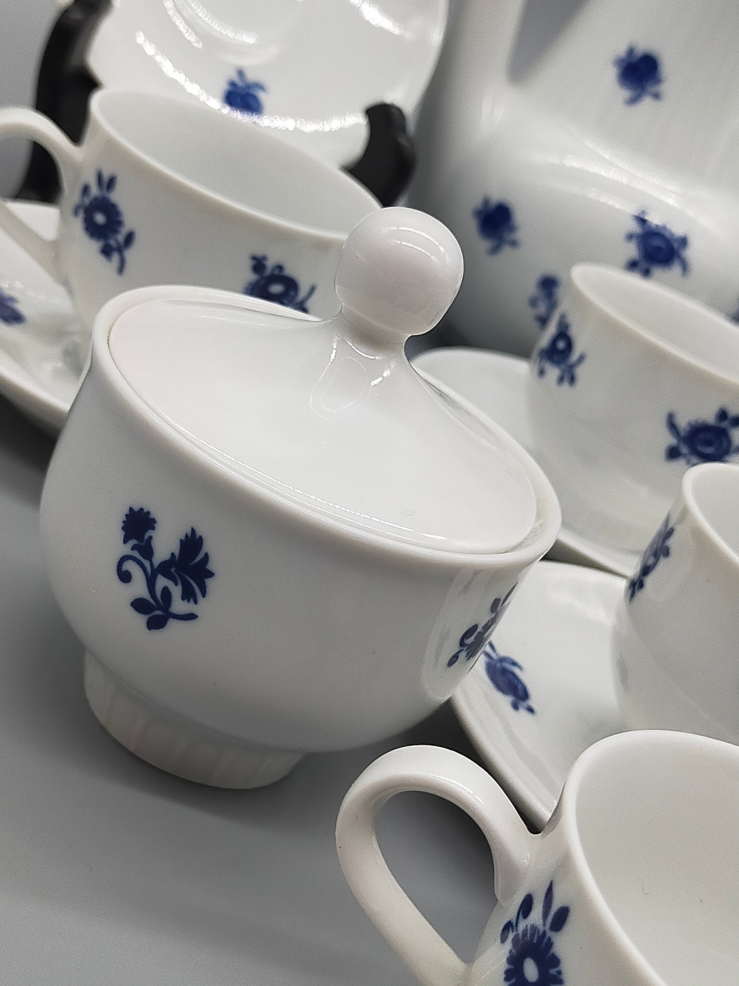 Kaffeeservice Graf von Henneberg 1777 Echt Kobalt Porzellan DDR