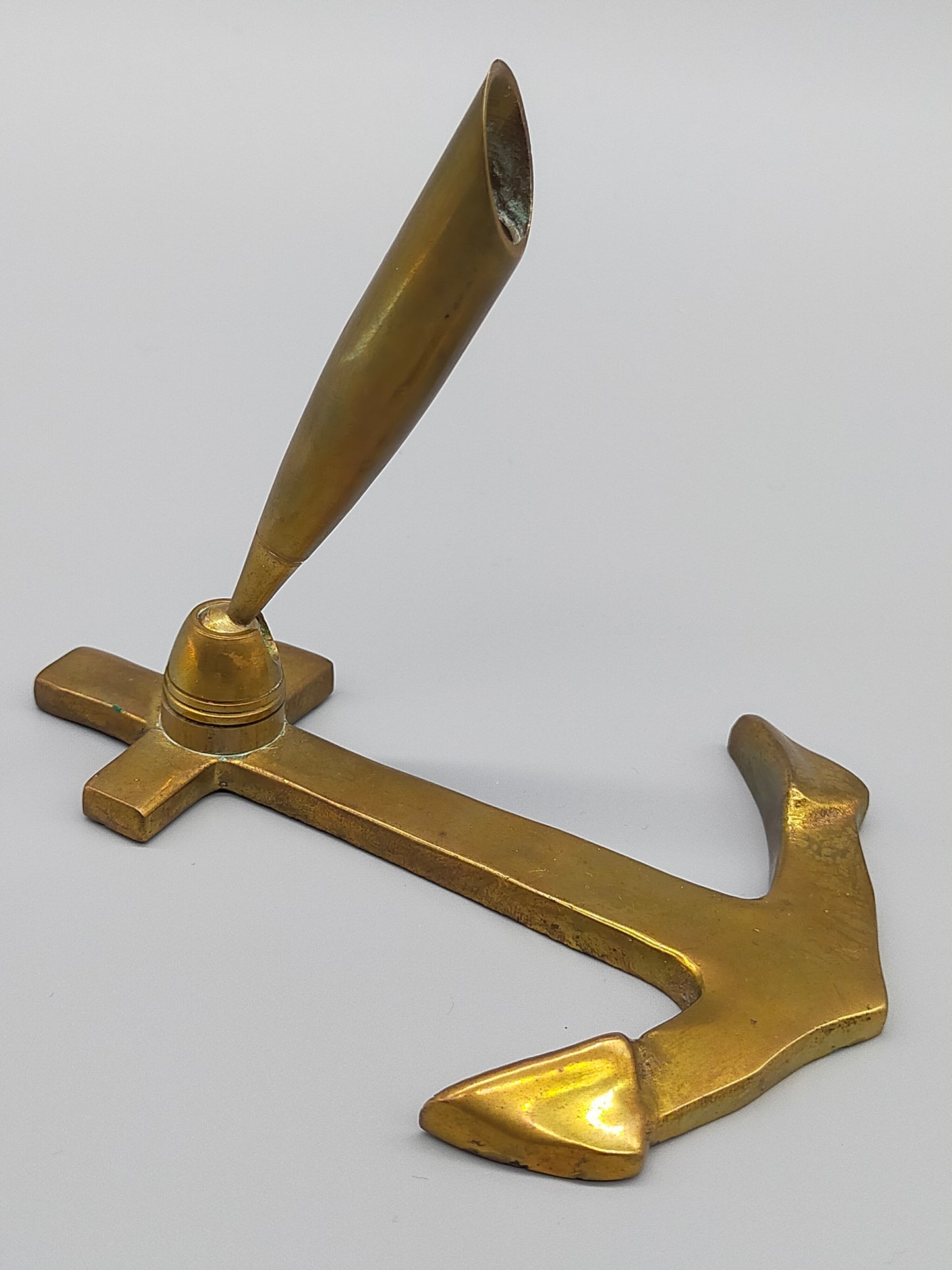 Vintage Messing Stifthalter in Anker Form