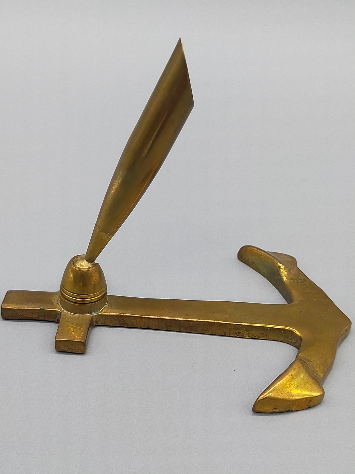 Vintage Messing Stifthalter in Anker Form