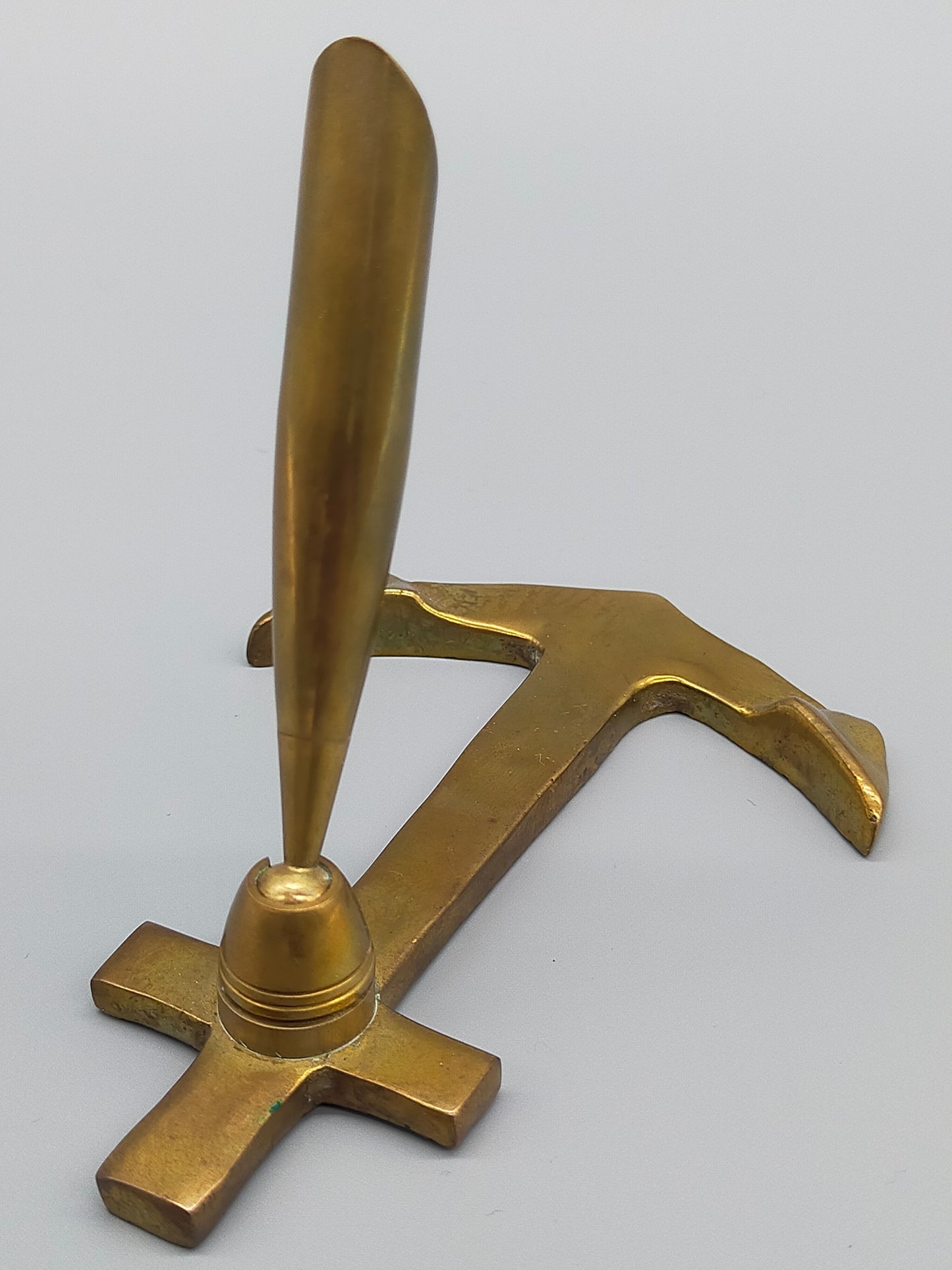 Vintage Messing Stifthalter in Anker Form