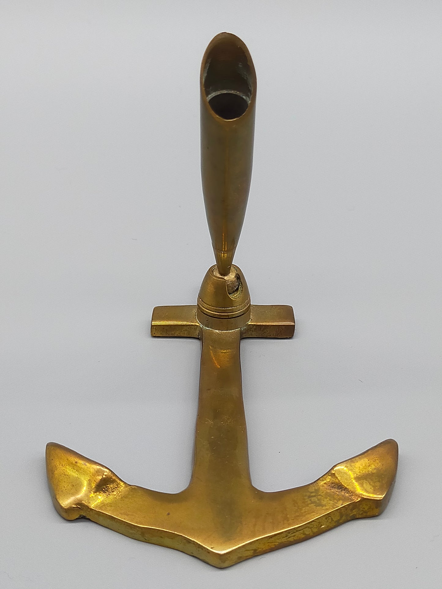 Vintage Messing Stifthalter in Anker Form