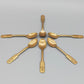 Sechs goldfarbene Löffel mit Anker-Motiv Maritimes Vintage-Besteck