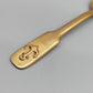 Sechs goldfarbene Löffel mit Anker-Motiv Maritimes Vintage-Besteck