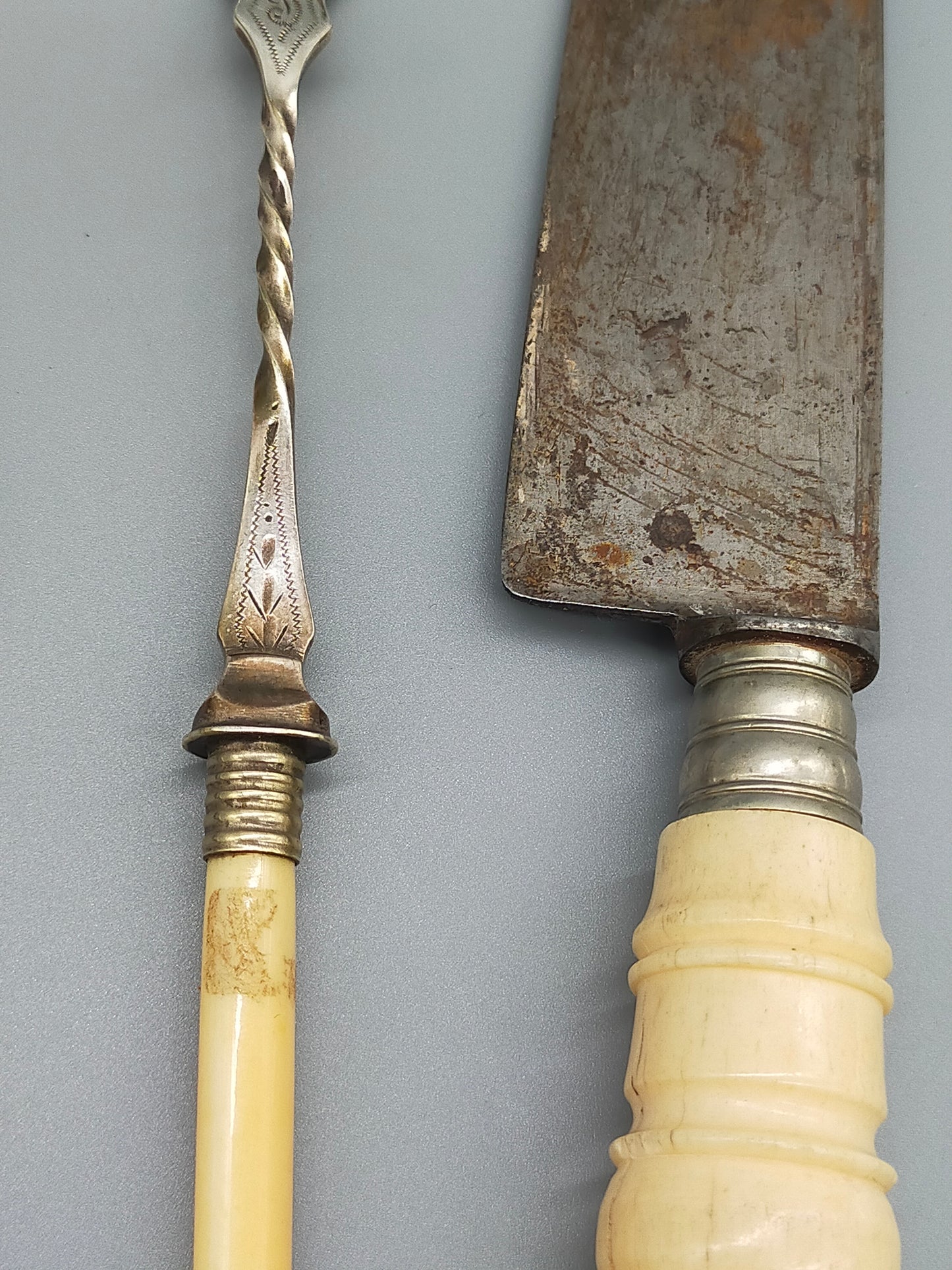Antikes vierteiliges Vorlegebesteck Set