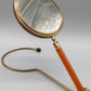 Antiker Tischspiegel mit Bernstein optik Griff Vintage Kosmetikspiegel