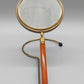 Antiker Tischspiegel mit Bernstein optik Griff Vintage Kosmetikspiegel