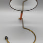Antiker Tischspiegel mit Bernstein optik Griff Vintage Kosmetikspiegel
