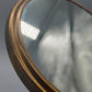 Antiker Tischspiegel mit Bernstein optik Griff Vintage Kosmetikspiegel