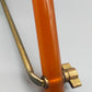 Antiker Tischspiegel mit Bernstein optik Griff Vintage Kosmetikspiegel