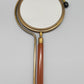 Antiker Tischspiegel mit Bernstein optik Griff Vintage Kosmetikspiegel