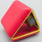 Vintage Oskar Reise Wecker Rotes Etui mit Goldfarbenem Gehäuse