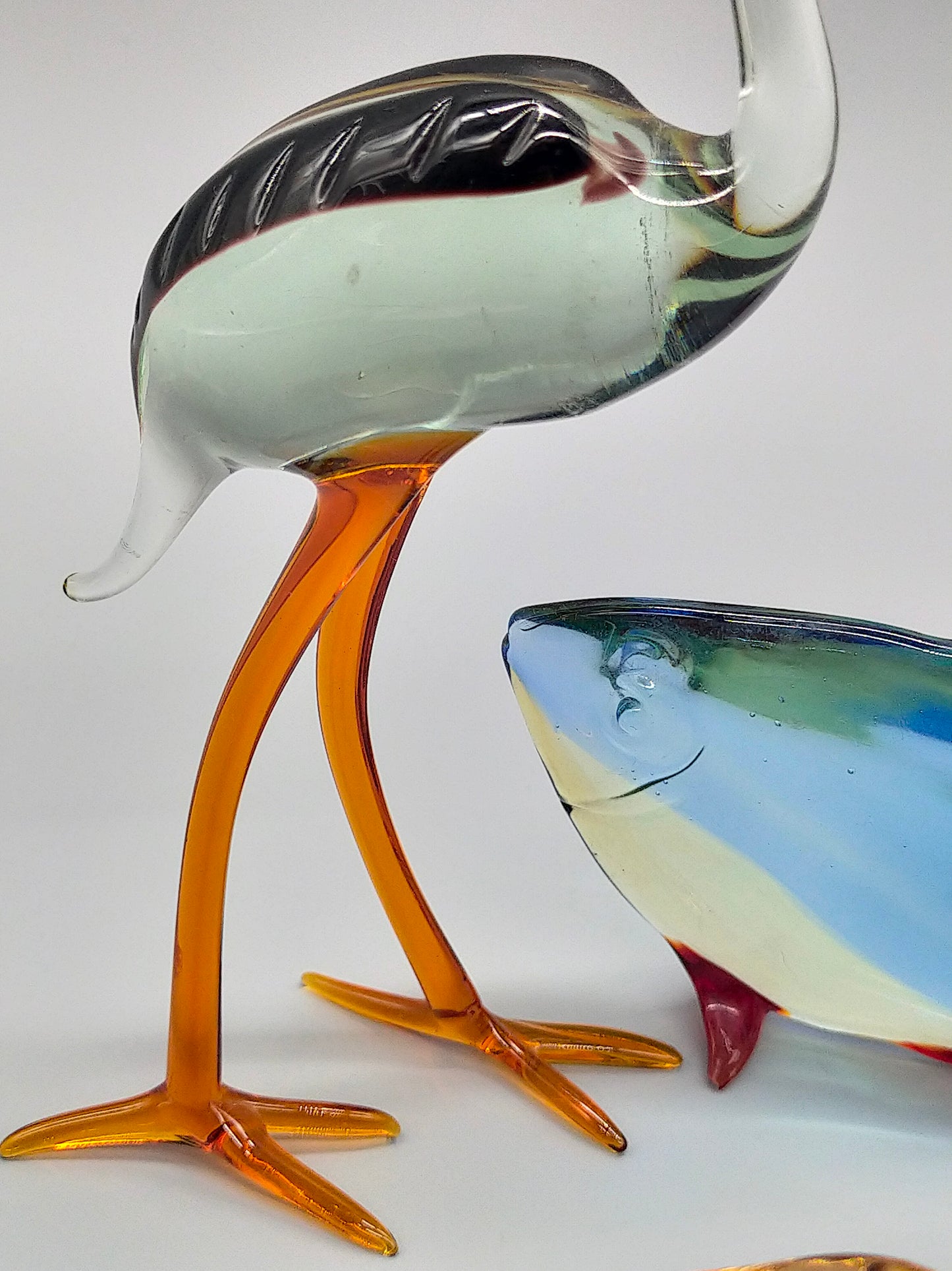 Exklusive Murano Glasfiguren Set Handgefertigte Vögel und Fisch