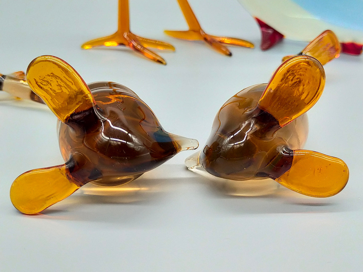 Exklusive Murano Glasfiguren Set Handgefertigte Vögel und Fisch