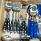 B&R Edelstahl Besteck Set mit Box – 41-teilig Blau & Schwarz