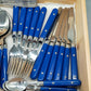 B&R Edelstahl Besteck Set mit Box – 41-teilig Blau & Schwarz