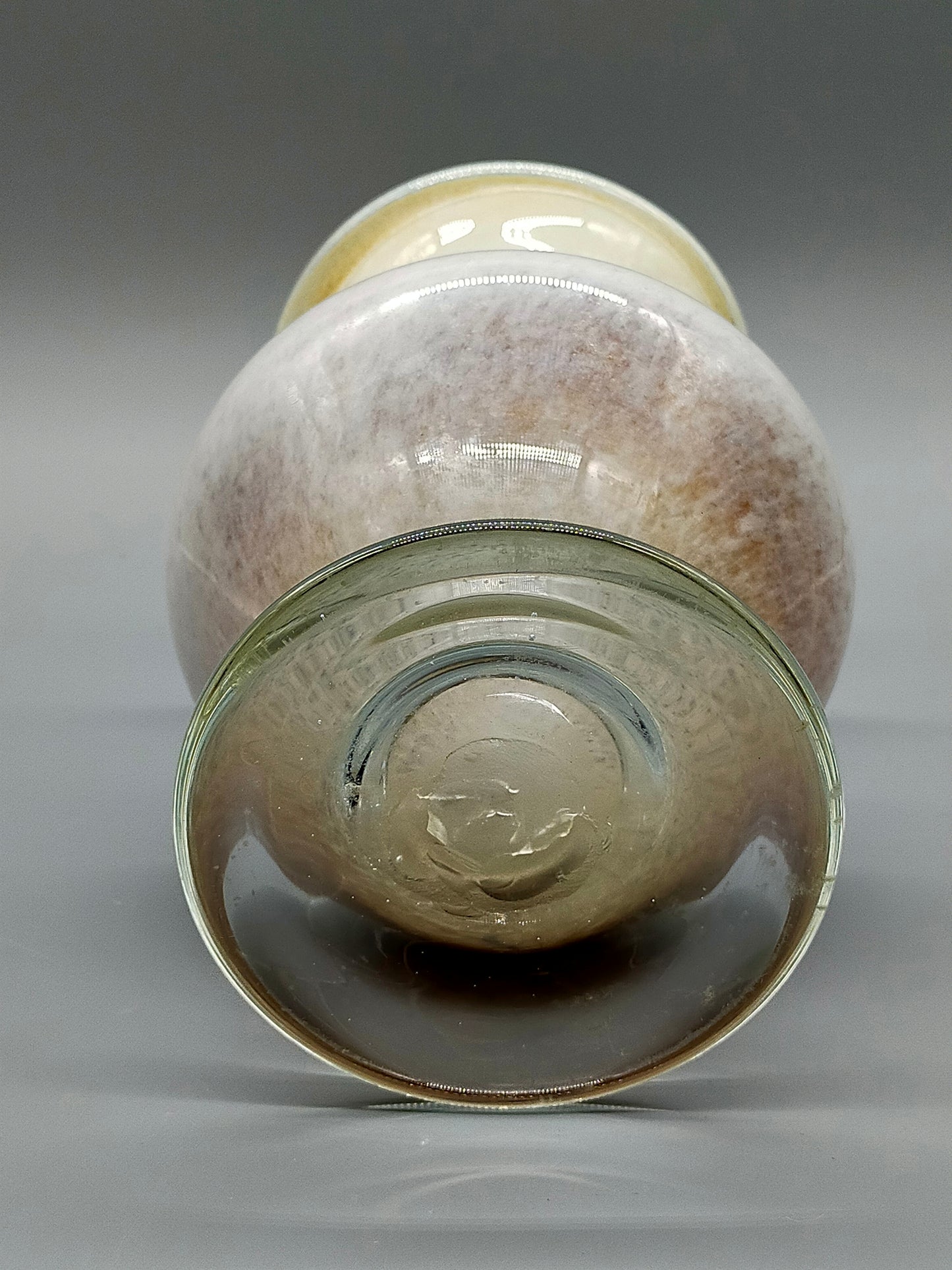 Vintage Opalglas Vase mit Teller – Elegantes Set in Pastelltönen