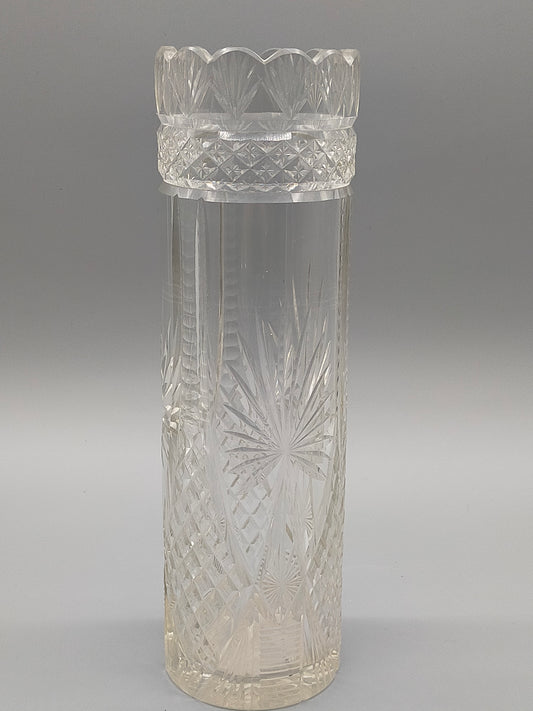 Kristallglas Zylindervase – Edle Schliffoptik mit Sternenmotiv