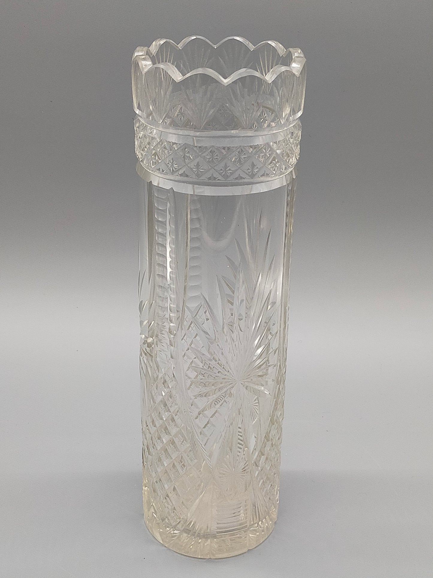 Kristallglas Zylindervase – Edle Schliffoptik mit Sternenmotiv