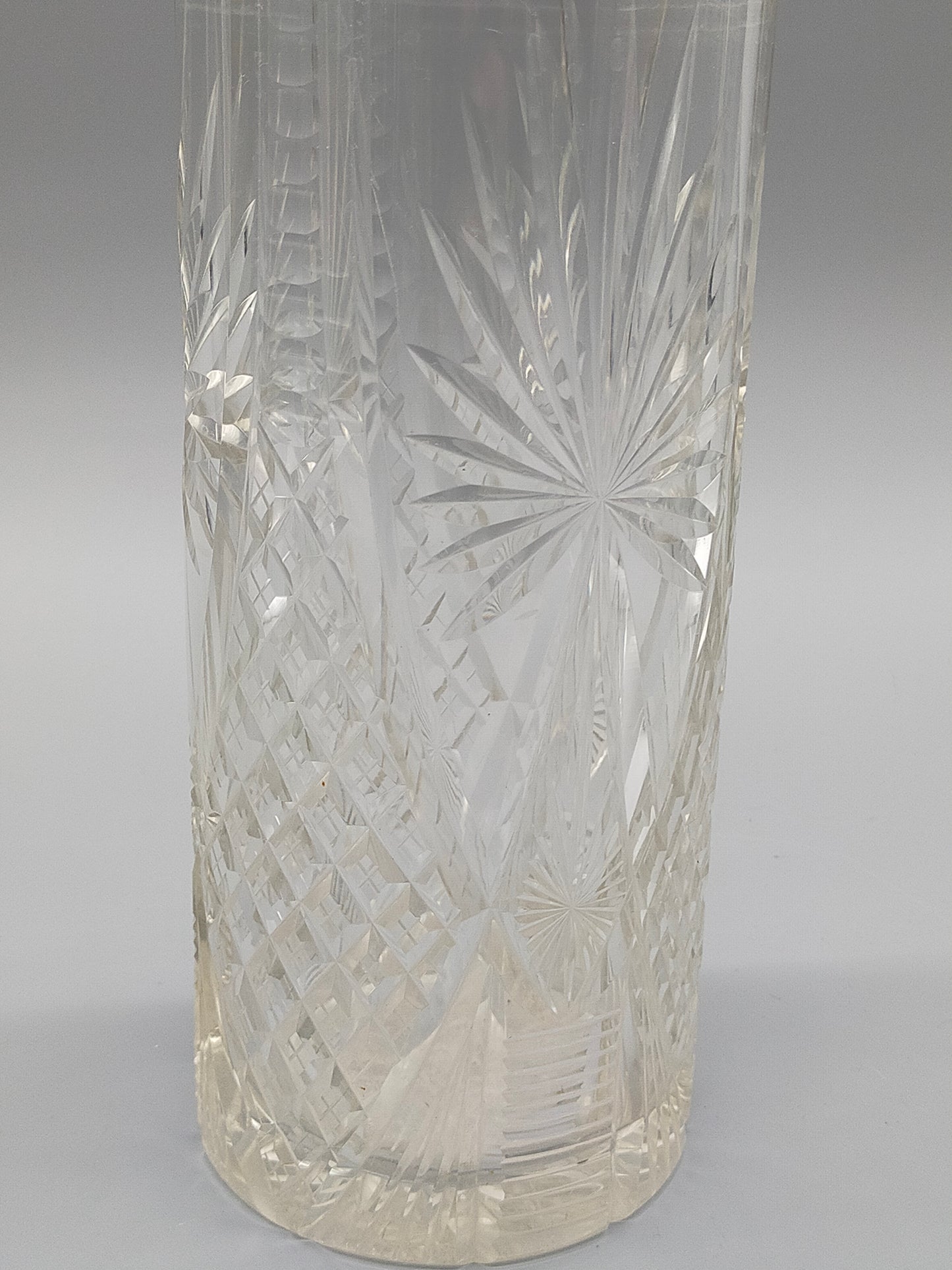 Kristallglas Zylindervase – Edle Schliffoptik mit Sternenmotiv